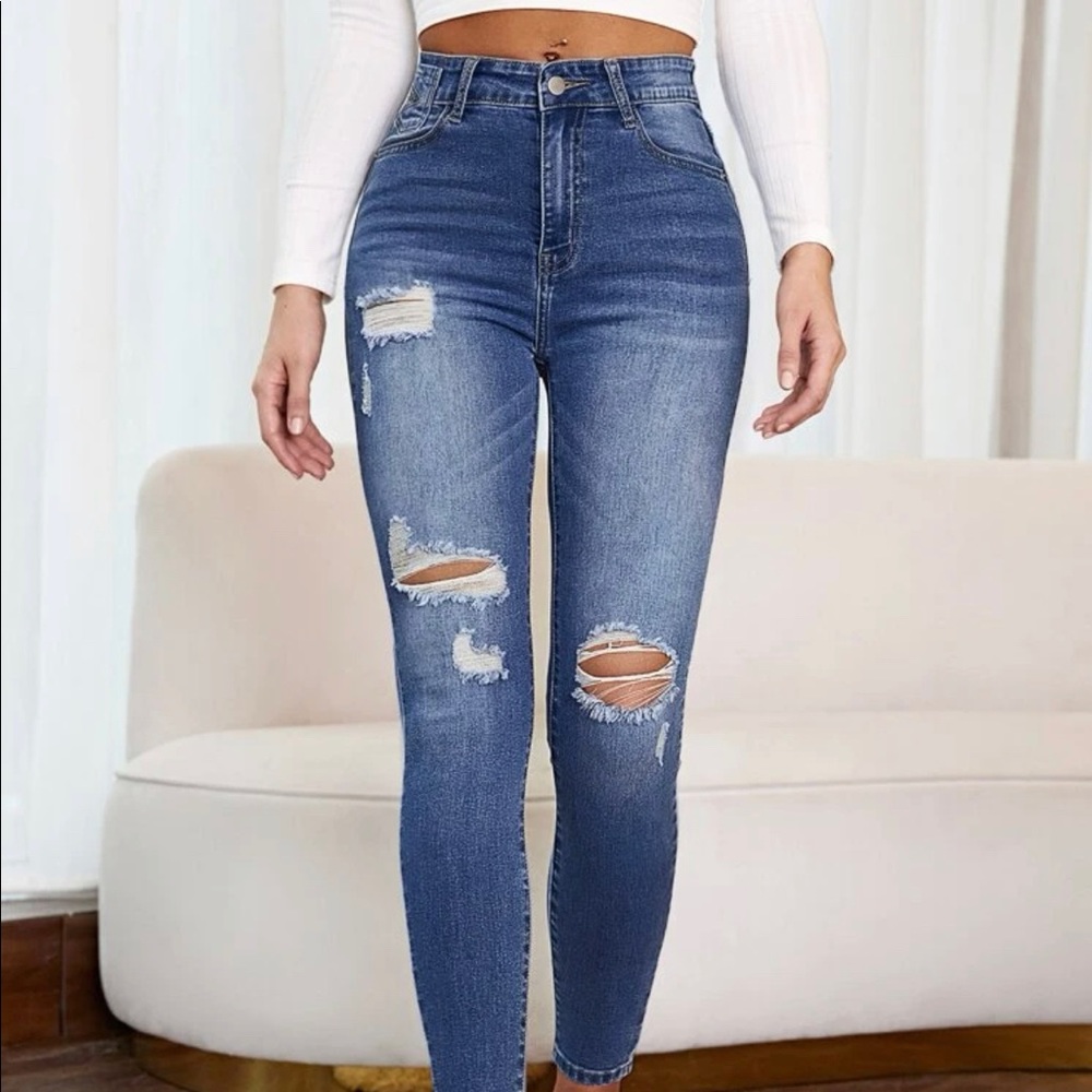 Cat's Whiskers Ripped Skinny Jeans